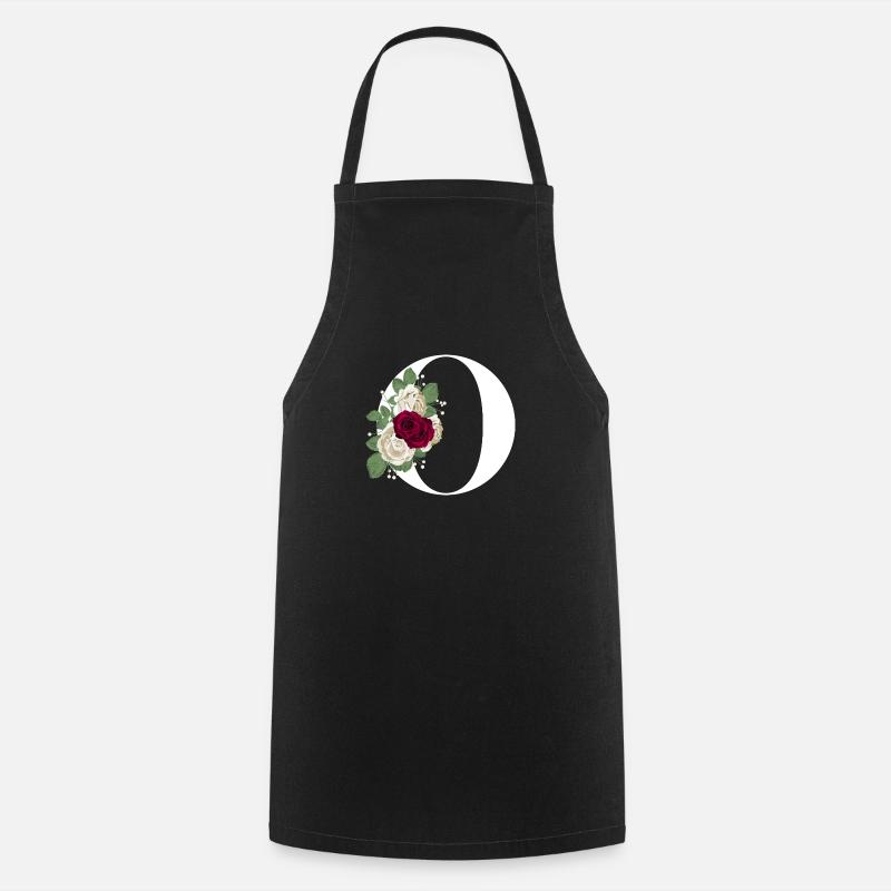 letter o flowers - Cooking Apron - black