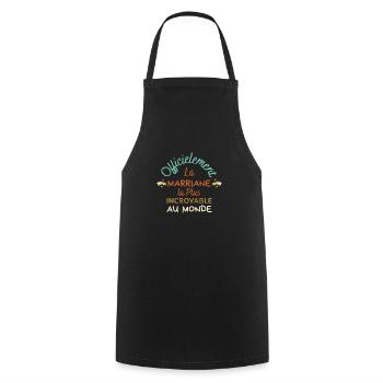 Marraine Cadeau Humour Pour Maman Baptême - Cooking Apron - black - Front - AI Model Male 185 dark (185cm)