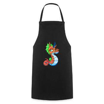 Cute Seahorse Unicorn Seahorse Gift - Cooking Apron - black - Front - AI Model Male 185 dark (185cm)