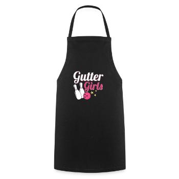Joueuse de l’équipe Gutter Girls StrikeBowler - Tablier de cuisine - noir - Devant - AI Model Male 185 dark (185cm)