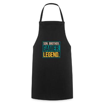 son brother gamer legend - Kochschürze - Schwarz - Vorne - AI Model Male 185 dark (185cm)
