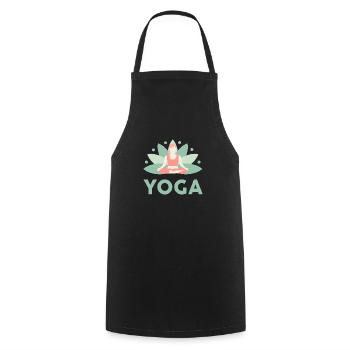 Yoga, meditation, lotus flower, rest, relaxation, joy - Cooking Apron - black - Front - AI Model Male 185 dark (185cm)
