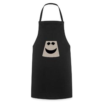 bucket smile face emoticon - Cooking Apron - black - Front - AI Model Male 185 dark (185cm)