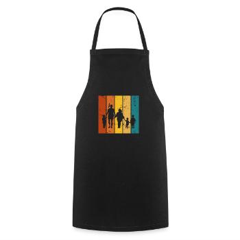 La famille cadeau Vintage - Tablier de cuisine - noir - Devant - AI Model Male 185 dark (185cm)