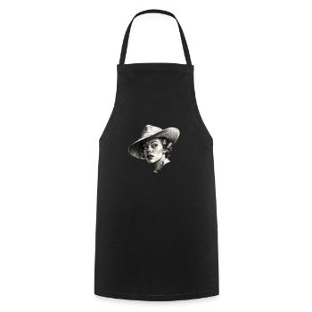 Vintage Vibes – Pin-up Beauty of the 20s - Cooking Apron - black - Front - AI Model Male 185 dark (185cm)