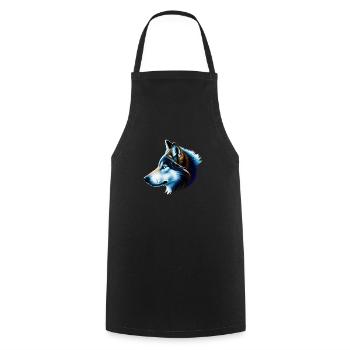 Wolf - Cooking Apron - black - Front - AI Model Male 185 dark (185cm)