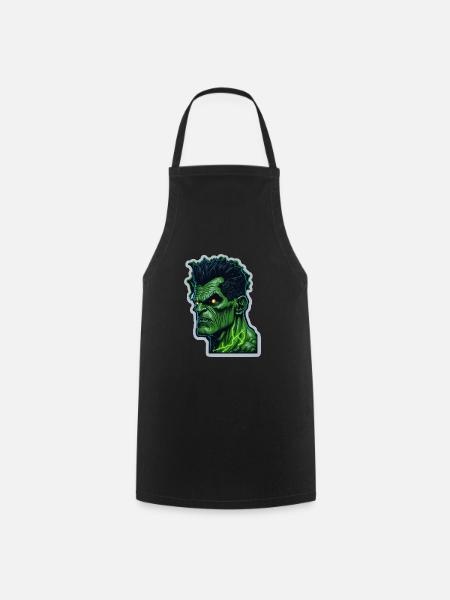 grünes Monster Halloween - Kochschürze - Schwarz