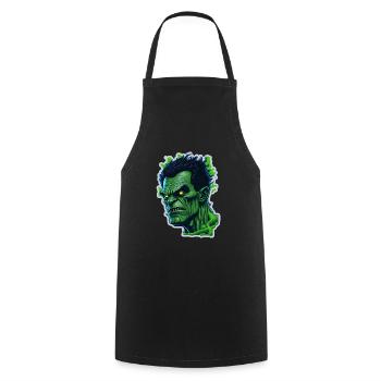 Halloween Green Monster 4 - Cooking Apron - black - Front - AI Model Male 185 dark (185cm)