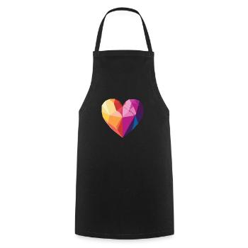Amour - Cœur Low Poly - Tablier de cuisine - noir - Devant - AI Model Male 185 dark (185cm)