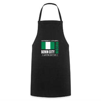 Benin City - Tablier de cuisine - noir - Devant - AI Model Male 185 dark (185cm)