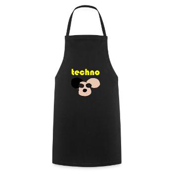 techno bär - Kochschürze - Schwarz - Vorne - AI Model Male 185 dark (185cm)