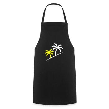 Palmier symbole plage - Tablier de cuisine - noir - Devant - AI Model Male 185 dark (185cm)
