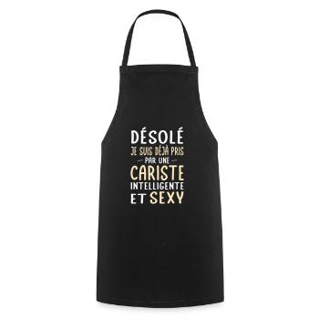 Désolé déjà pris par une cariste sexy - Tablier de cuisine - noir - Devant - AI Model Male 185 dark (185cm)