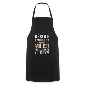 Désolé déjà pris par une padeliste sexy - Tablier de cuisine - noir - Devant - AI Model Male 185 dark (185cm)