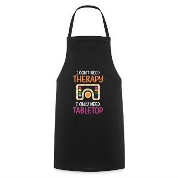 Joueur de plateau de jeu de société Personnage Nerd - Tablier de cuisine - noir - Devant - AI Model Male 185 dark (185cm)