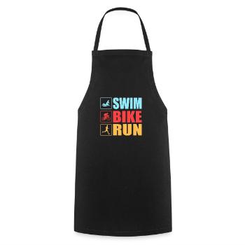 Swim Bike Run Triathlon Triathlete - Cooking Apron - black - Front - AI Model Male 185 dark (185cm)