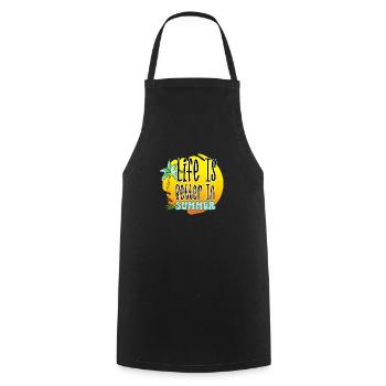 La vie est meilleure en été - Tablier de cuisine - noir - Devant - AI Model Male 185 dark (185cm)