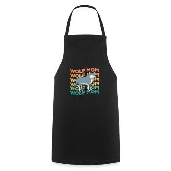 Wolf mom - Cooking Apron - black - Front - AI Model Male 185 dark (185cm)