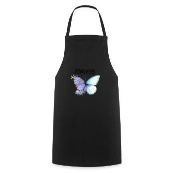 imaginatively drawn butterfly, Fearless - Cooking Apron - black - Front - AI Model Male 185 dark (185cm)