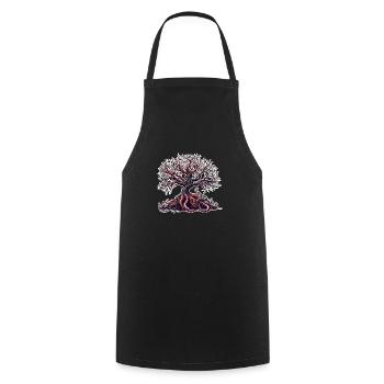 Arbre poulpe 2 avec halo - Tablier de cuisine - noir - Devant - AI Model Male 185 dark (185cm)