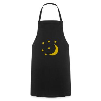 Moon and stars - Cooking Apron - black - Front - AI Model Male 185 dark (185cm)