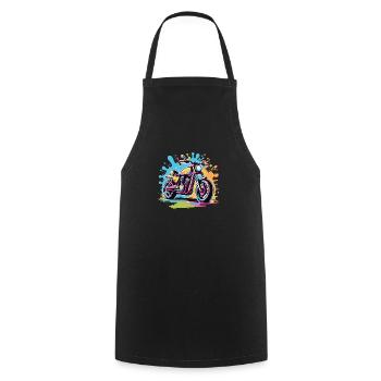 Vintage Motorcycle Retro Style - Graffiti - Cooking Apron - black - Front - AI Model Male 185 dark (185cm)