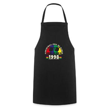 Original - One of Kind 1998 Birthday Gift. - Cooking Apron - black - Front - AI Model Male 185 dark (185cm)