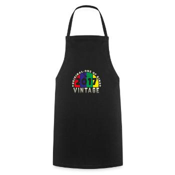 Vintage 2017 Retro - Bursdag - Cooking Apron - black - Front - AI Model Male 185 dark (185cm)
