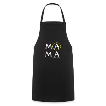 MAMA Design als Geschenk für Neu-Mamas - Kochschürze - Schwarz - Vorne - AI Model Male 185 dark (185cm)