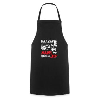 Je suis un homme simple jeep - Tablier de cuisine - noir - Devant - AI Model Male 185 dark (185cm)
