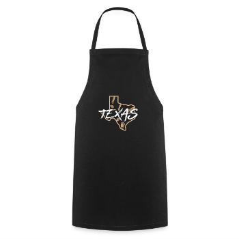 Texas - Cooking Apron - black - Front - AI Model Male 185 dark (185cm)