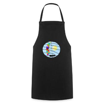 On the way to the distance. - Cooking Apron - black - Front - AI Model Male 185 dark (185cm)