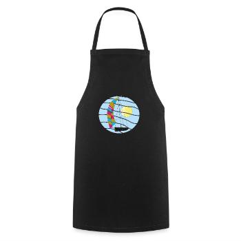 On the way to the distance. - Cooking Apron - black - Front - AI Model Male 185 dark (185cm)