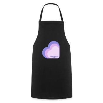 Cœur de lilas végétalien - Tablier de cuisine - noir - Devant - AI Model Male 185 dark (185cm)