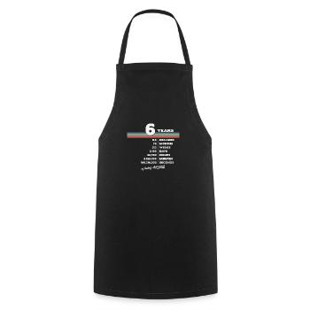 6th Birthday Vintage 6 Years Old Retro 72 Months - Cooking Apron - black - Front - AI Model Male 185 dark (185cm)