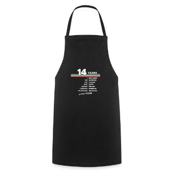 14th Birthday Vintage 14 Years Old Retro 168 - Cooking Apron - black - Front - AI Model Male 185 dark (185cm)