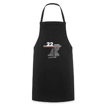 22ème Anniversaire Millésime 22 ans Rétro 264 - Tablier de cuisine - noir - Devant - AI Model Male 185 dark (185cm)