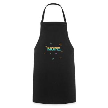 NOPE - sei kein ja-Sager! - Kochschürze - Schwarz - Vorne - AI Model Male 185 dark (185cm)