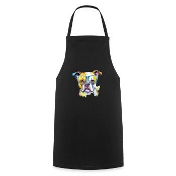 Jik the bespectacled dog - Cooking Apron - black - Front - AI Model Male 185 dark (185cm)
