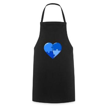 Autism heart Blue Puzzle - Kochschürze - Schwarz - Vorne - AI Model Male 185 dark (185cm)