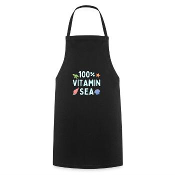 100 Percent Vitamin Sea - Cooking Apron - black - Front - AI Model Male 185 dark (185cm)