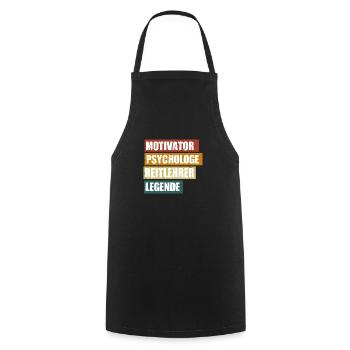 Lustiger Reitlehrer Spruch zum Geburtstag - Kochschürze - Schwarz - Vorne - AI Model Male 185 dark (185cm)
