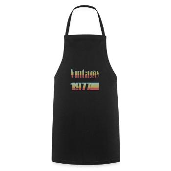 1977 anniversaire 1977 né en 1977 anniversaire - Tablier de cuisine - noir - Devant - AI Model Male 185 dark (185cm)