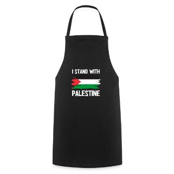 I STAND WITH Palestine - Cooking Apron - black - Front - AI Model Male 185 dark (185cm)