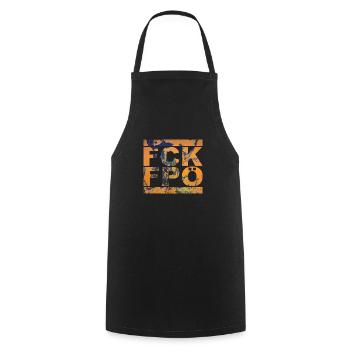 FCK FPÖ - Montrer l’exemple contre la droite (vintage) - Tablier de cuisine - noir - Devant - AI Model Male 185 dark (185cm)