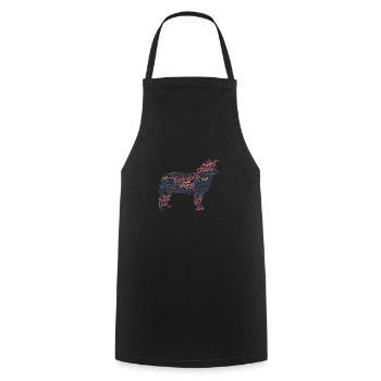 Agility Border Collie Wordcloud engl - Cooking Apron - black - Front - AI Model Male 185 dark (185cm)