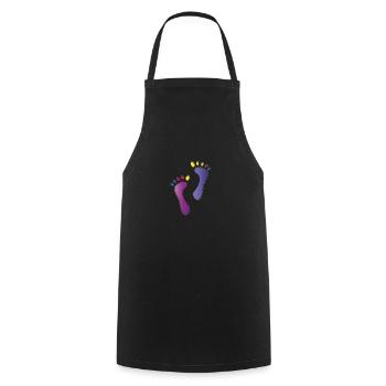 Füße Fußpur Logo Fußpflege Wellness - Kochschürze - Schwarz - Vorne - AI Model Male 185 dark (185cm)