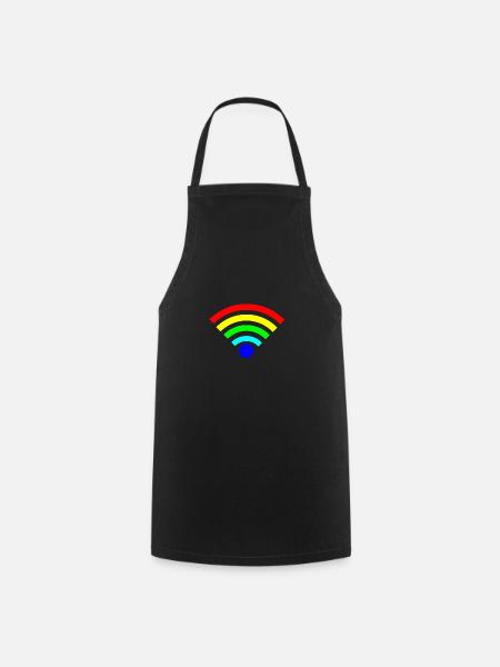 Regenbogen WLAN bunt - Kochschürze - Schwarz