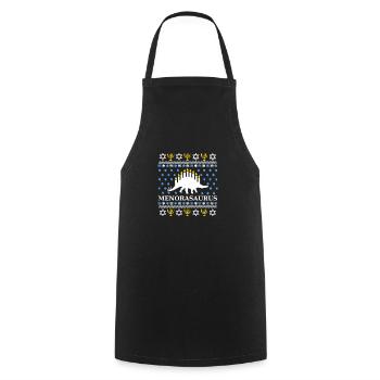 Menorasaurus - Great gift idea Jews, Hanukkah - Cooking Apron - black - Front - AI Model Male 185 dark (185cm)
