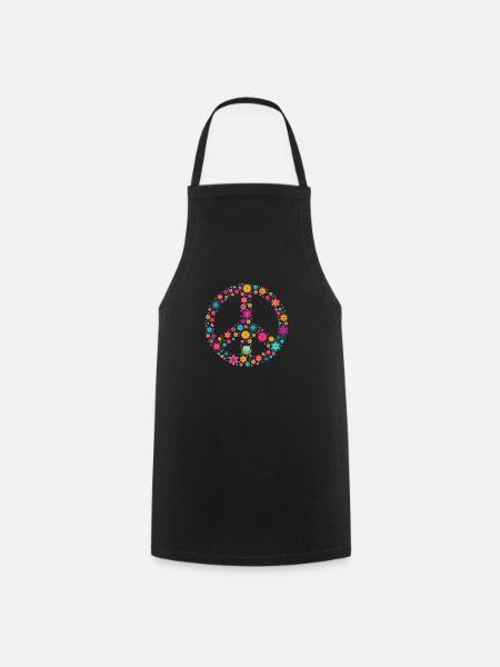 Peace Zeichen Peace Sign - Cooking Apron - black